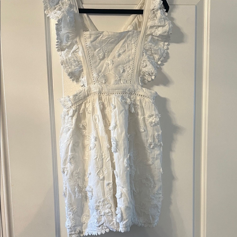 Charming White Ruffled Kids Dress